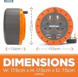 Status Double Socket Cassette Reel 5m Orange 10A Indoor Power Tools DIY view 2