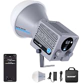 NEEWER HS60B Mini Video Light with App Control, 60W Handheld Portable Bi Color COB LED Continuous Output Lighting with 35000lux/1m 2700-6500K 0-100% PWM Dimming CRI/TLCI 97+ 12 Scenes USB Type C