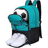 Goloni Soccer Backpack,Soccer Bag with Ball Holder & Shoe Compartment,Large Sports Bag for Basketball, Volleyball,Football