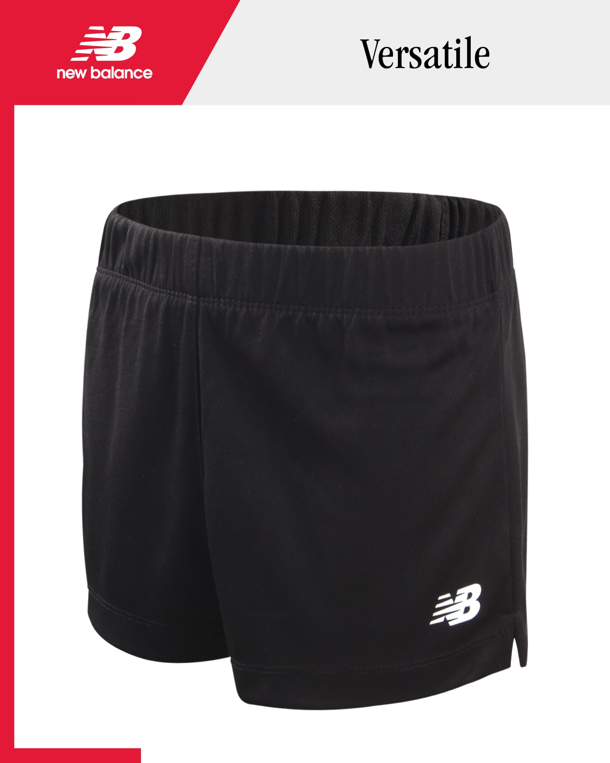 New Balance Girls Athletic Shorts - Active Performance Mesh Running Shorts - Dolphin Gym Shorts for Girls (Sizes: 7-16)