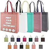 Azulavina Custom Tote Bags 10/30/50/100 Pack - Shopping,Parties,Store,Advertisem - Promotional Items With Your Logo