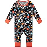 EASWEET Bamboo Viscose Baby and Toddler Pajamas 6M-4T, One-Piece Long Sleeve No-Zip Coverall Jumpsuit
