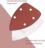 Yibaijia 60 Pcs Sanding Discs 5 Holes Triangle Hook Loop 40/80/120/180/240/320 view 4