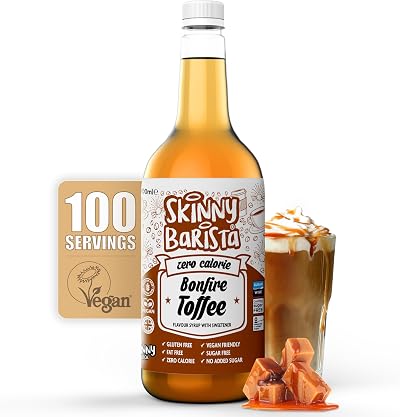 The Skinny Food Co Bonfire Toffee Syrup Zero Calorie 1L Vegan Sugar Free