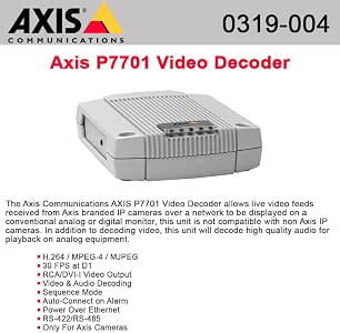 Axis Decoder – Axis P7316 – AXIS T8705 Video Decoder – EKOTG