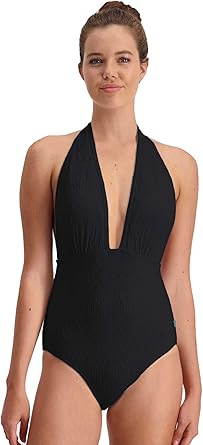 white halter neck swimsuit