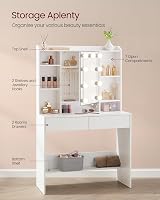 VASAGLE KAILYN Dressing Table with LED Lights 9 Bulbs 3 Colors White view 4