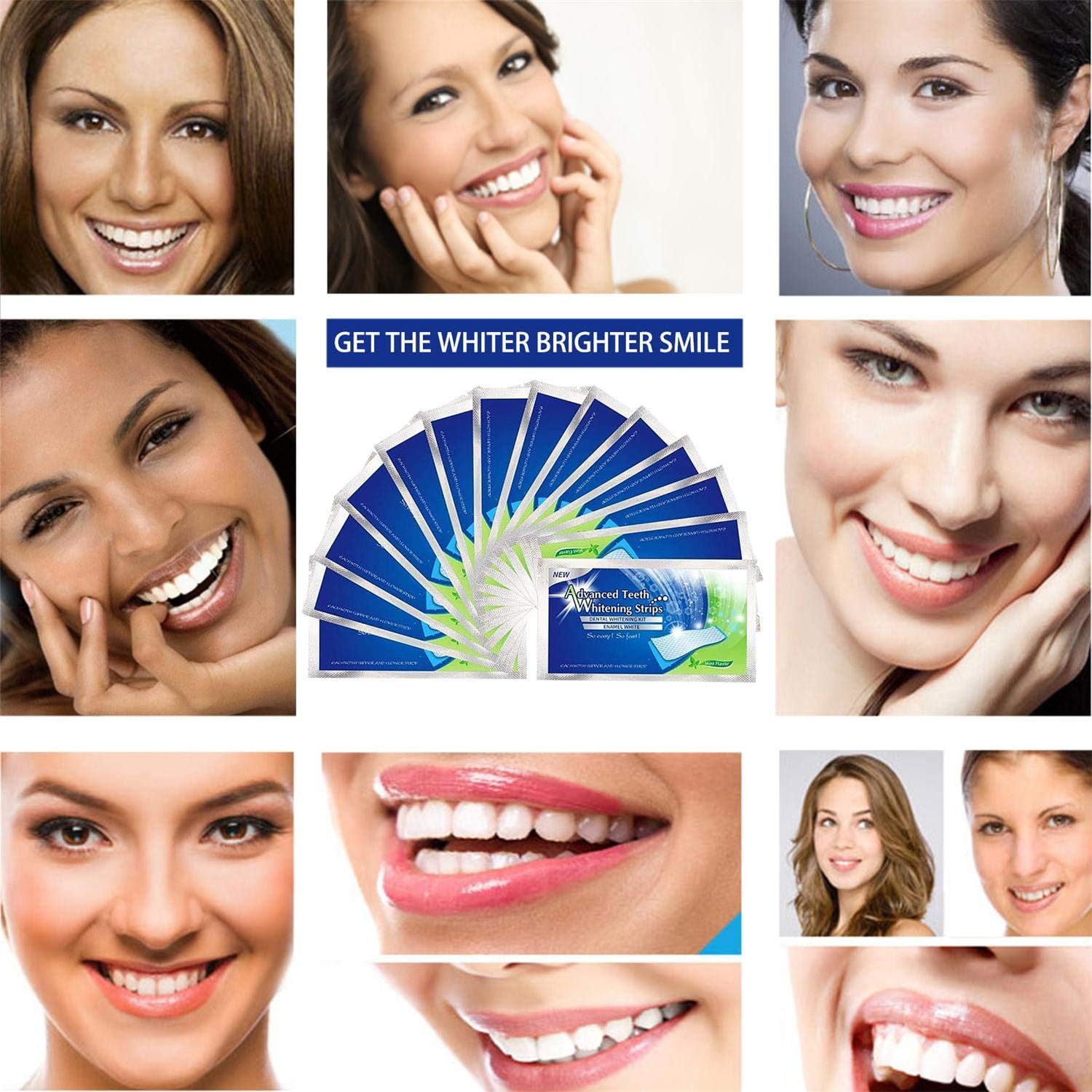 Professional Teeth Whitening Strip Whiten Tooth 3D Oral Care Dental Whitestrips Removes Coffee, Tea & Tobacco Stains From Teeth No Sensitivity Home Tooth Bleaching Elastic Gels Whitener Kits 28 Strips