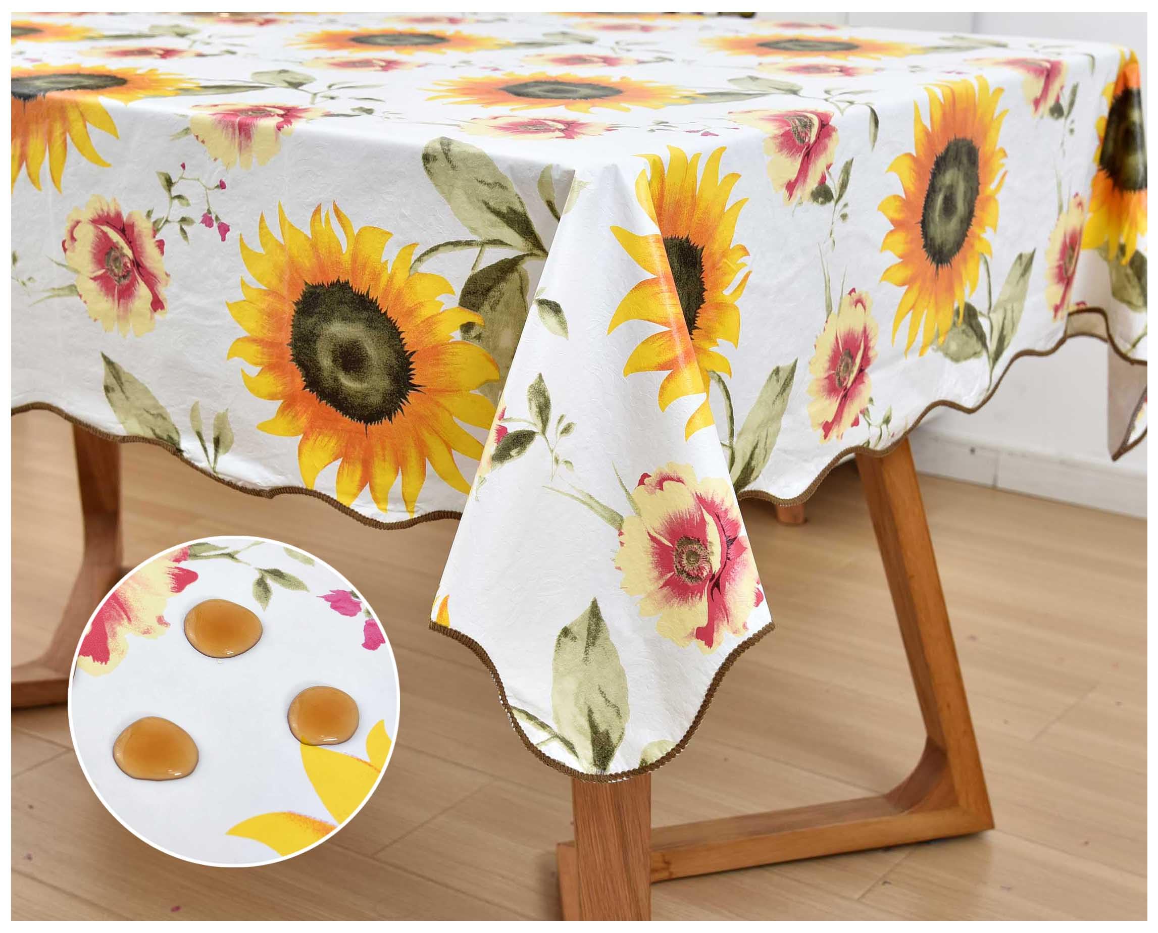 Artisan Flair AF60122-001 Sunflower Indoor Outdoor Vinyl Tablecloth Oblong(Rectangle)-60" x 122"