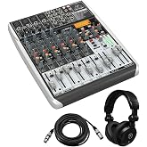 Behringer XENYX QX1204USB Premium 12-Input 2/2-Bus Mixer,w/Headphones,Cable