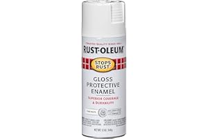 Rust-Oleum 250702 Stops Rust Spray Paint, 12 oz, Gloss Pure White