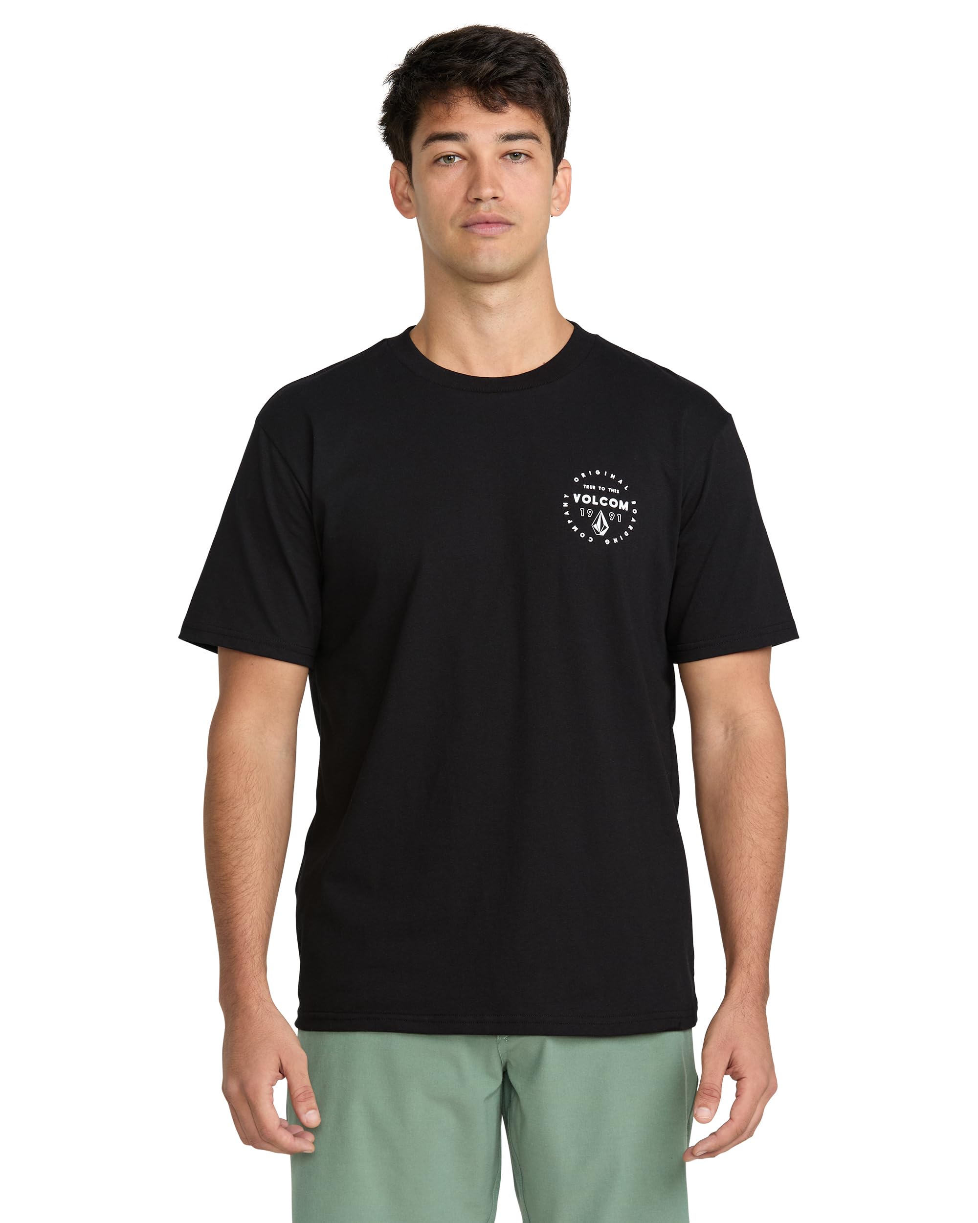 Photo 1 of Volcom Men's Mortis Short Sleeve T Classic Fit Crewneck Tee, Soft Cotton, Lightweight & Breathable Casual Shirt, Black