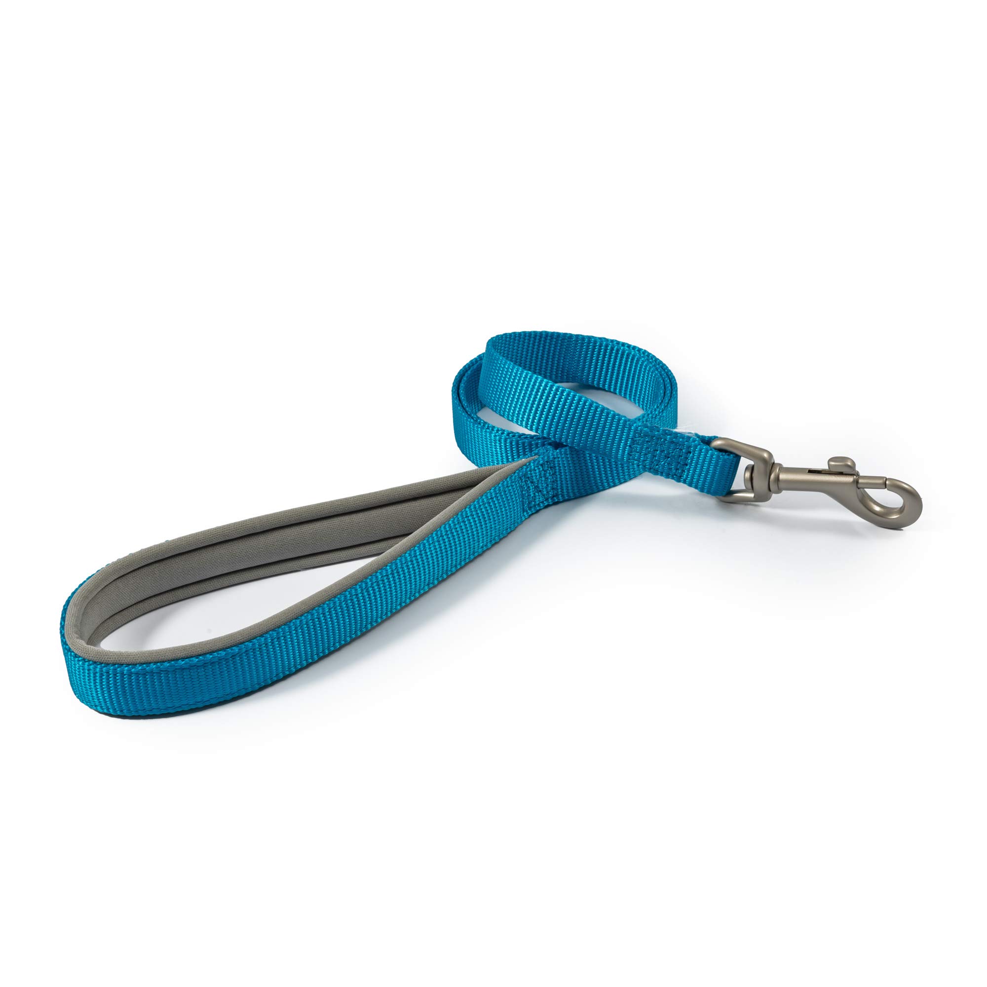 Ancol Viva Padded Snap Dog Lead with Neoprene Handle - Blue - Durable Weatherproof Poly Weave Puppy Walking Accessory - 1m x 19mm