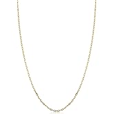 Kooljewelry 14k Yellow Gold Diamond-Cut Cable Chain Necklace For Women - Real Gold (choose 1mm or 1.3mm thick - sizes from 14 to 20 inch)