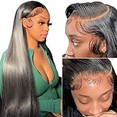 bunGiol Straight HD Transparent Lace Front Wigs Human Hair 13x4 for Black Women Glueless Brazilian Virgin Frontal Hairline 180% Density Pre Plucked with Baby Hair Black 24 inches