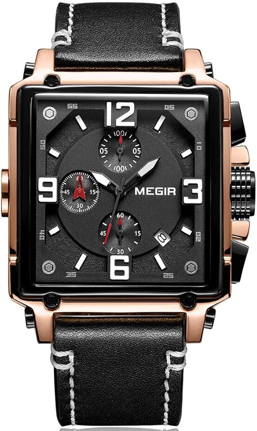 Relógio megir pulseira de couro Clearance