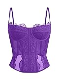 Dealmore Corset Tops For Women Going Out Lace Mesh