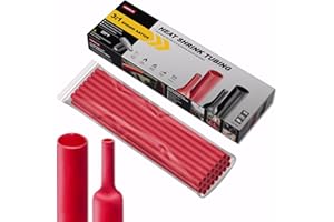 CUBEFELLER® 3:1 Ratio 1/4 Inch (6.4mm) Red Heat Shrink Tubing - 20ft (6.1M Total Length), Marine Grade Waterproof Adhesive Lined, Insulation Sealing Oil-Proof Wear-Resistant ,ET2064R