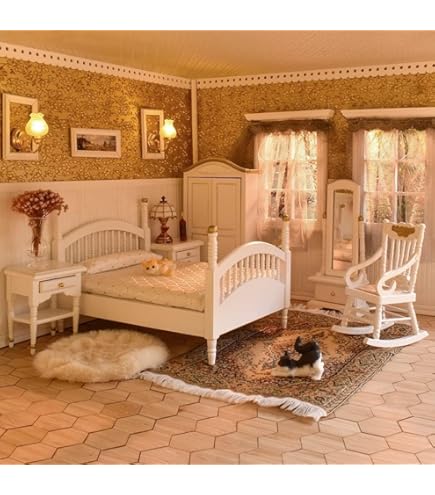 Meubles Miniature Salon Victorien 1/12 - Échelle 1:12 Avec Accessoires