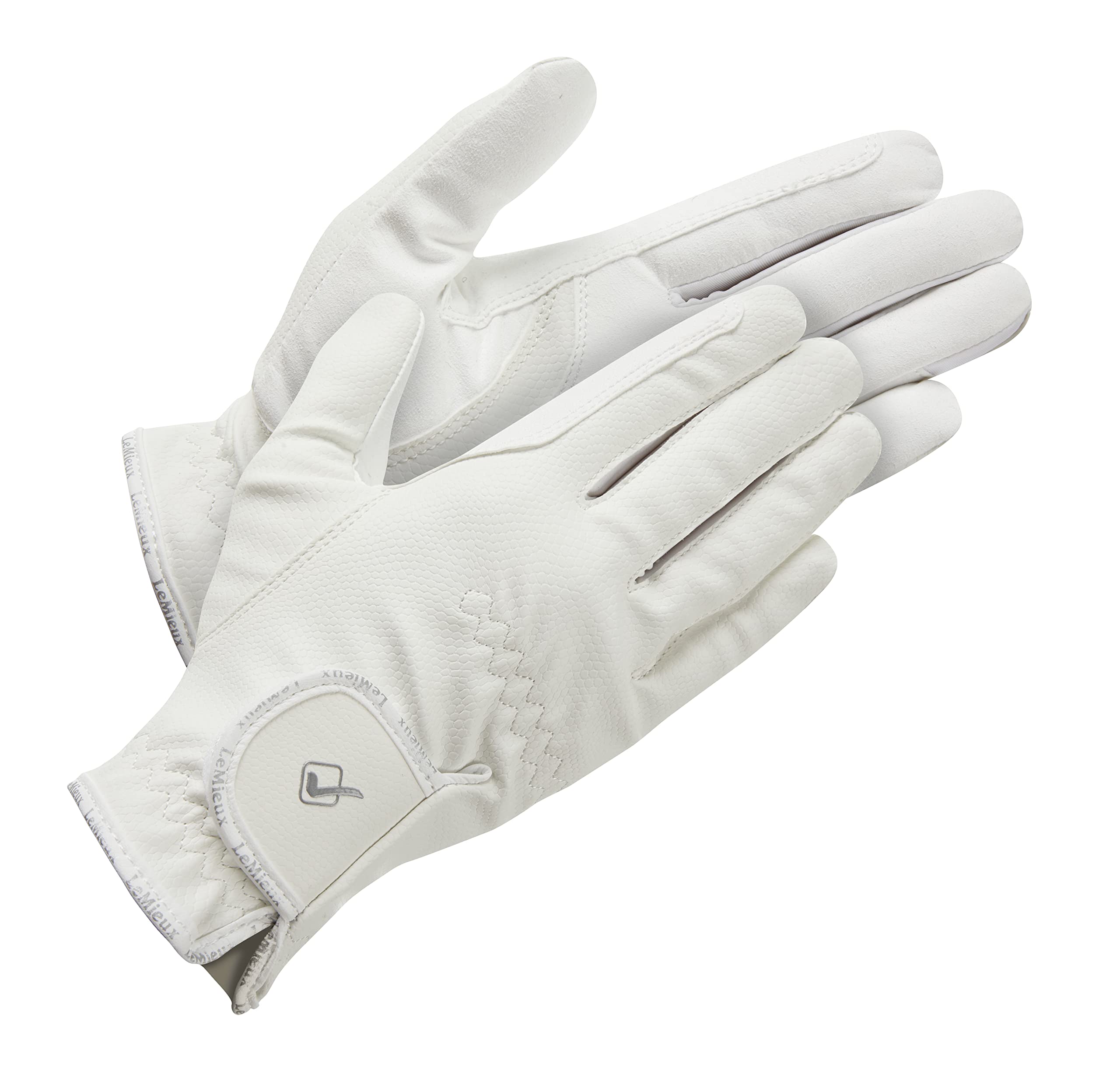 LeMieux Classic Riding Gloves - Touch Screen Compatible - Breathable - White - Small — image 1