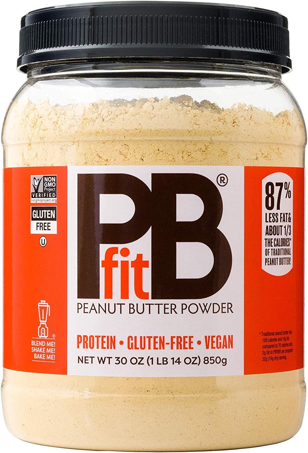 PBfit All-Natural Peanut Butter Powder, Powdered Peanut Spread from Real Roasted Pressed Peanuts, 8g of Protein (30 oz.) - pack of 3