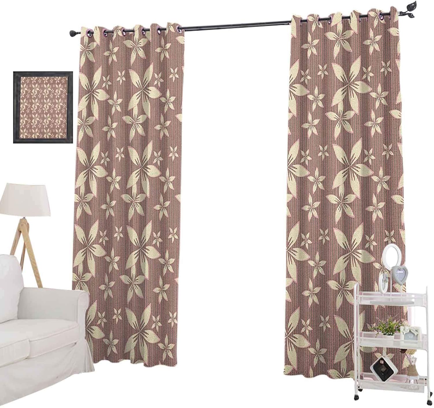 YUAZHOQI Floral Blackout Curtains for BedroomShabby Chic Blossoms Over