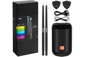 KOQQQ Virtual Air Drum Set,Electric Air Drum Sticks Kit,Drum Sticks & Pedals & Bluetooth Adapter Speaker,electric drum set for kids Beginners Adults (Coloured)