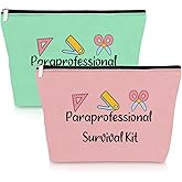 Paraprofessional Appreciation Gifts 2 Pack Makeup Bag Paraprofessional Gift for Paraeducator Para Teacher Teaching Assistant Birthday Presents Teachers Day Retirement Presents 2 PCS Cosmetic Pouch