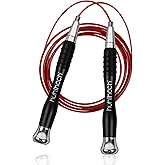 High Speed Jump Rope - Self-Locking No-Screw Design, Weighted Jump Rope, 360° Fast Rotation, Silicone Textured Design, Non-Slip, Includes 2 Speed Ropes Cables for Optimal Fitness Training & More - CrossFit Jump Rope.
