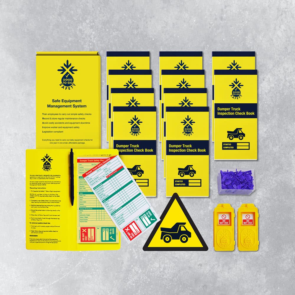 Good To Go Safety Dumper Truck Daily Kit (2 tags, 300 seals, 11 check books - 275 checklists, & 1 wallet with pen)