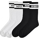 Jacriah Couples Socks Set Newlyweds Gift – Hubby and Wifey Wedding Socks for Bride & Groom, Engagement Gift