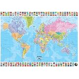 Poster Mappa Storica Del Mondo, Formato 91,5x61 Cm, Con Cornice MDF E Vetro Acrilico