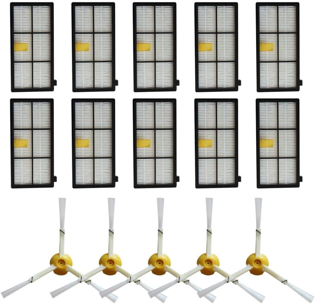Bokeley Side Brush & Hepa Filters Replenishment for i Robot Roomba 800 900 870 880 980