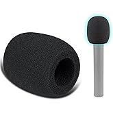 SOULWIT 4Pcs Microphones Pop Filter for AKG P170 Pencil Condenser, Protective Mic Cover Windscreen Foam - Black