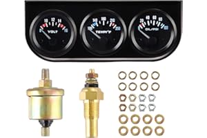 3 in 1 Oil Pressure Gauge Water Pressure Gauge Volt Meter Car Meter Console Kit 52mm for 12V Car