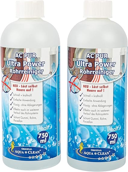 Ac Pur Ultra Power Abflussreiniger Effektiv Kraftvoll 2x 750ml Konzentrat Neu Lost Selbst Haare Auf Amazon De Drogerie Korperpflege