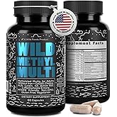 Wild Methylated Multivitamin for Women & Men | Daily Multi Vitamin | MTHFR Supplement Without Iron | Methylated B12, Folate, Vitamin C, A, K2, D, E, Choline, Biotin, ALA, CoQ10 & More (60 Capsules)