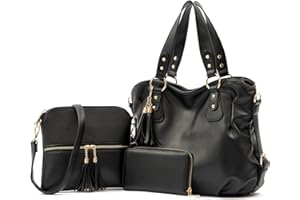 Qiyuer Purses And Wallets Set For Women Tote Handbags Large Hobo Bag Purse With Wallet 3PCS