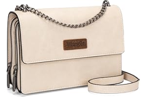 Wrangler Flap Crossbody Purse for Women Shoulder Bag Vintage Wallets with Chain Strap