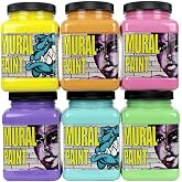 CHROMA Acrylic Mural Paint for Interior and Exterior Murals - Lightfast, Mixable, Hard-Wearing Vibrant Pigment, 6 Tint Set (2893)