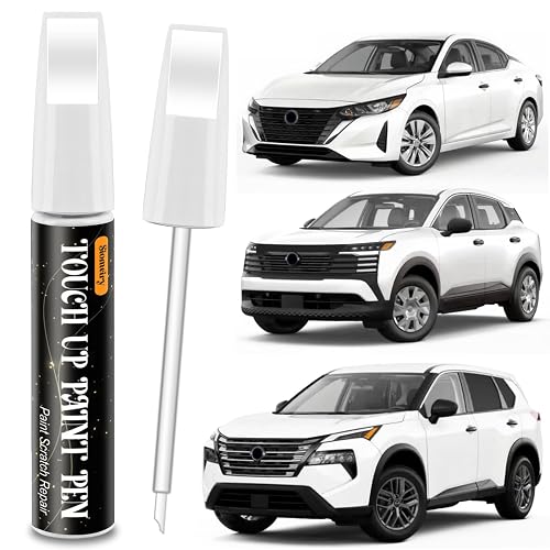 Pearl White TriCoat QAB Compatible with Nissan 2-in-1 Touch Up Paint Pen Ultimate Car Scratch Repair Kit,Quick Fix Rust-Resistant and Long-Lasting Paint Scratch Remover