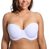 DELIMIRA Soutien-Gorge Grande Taille Sans Bretelles Avec Armature - Bretelles Multiples Convertibles