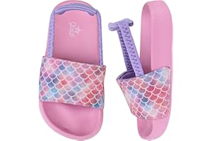 Otojaku Kids Flip Flops Sandals Toddler Boys Girls Sequin Slides Shower Beach Pool Shoes Slip on Summer Slippers with Back Strap