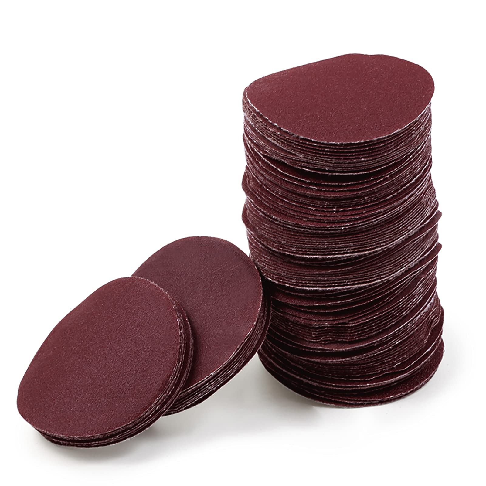 LEONTOOL 2 Inch Hook and Loop Sanding Discs 180 Grit 100Pcs Sandpaper Discs for Random Orbital Sander Pads Grinding Polishing Metal Wood Rubber Leather Plastic Stone Glass