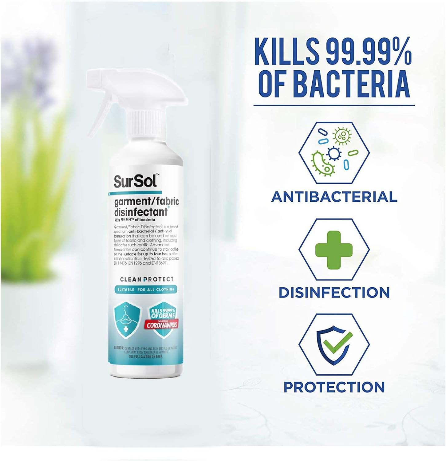 SurSol AlcoholFree Medical Grade Garment Fabric Disinfectant Spray with