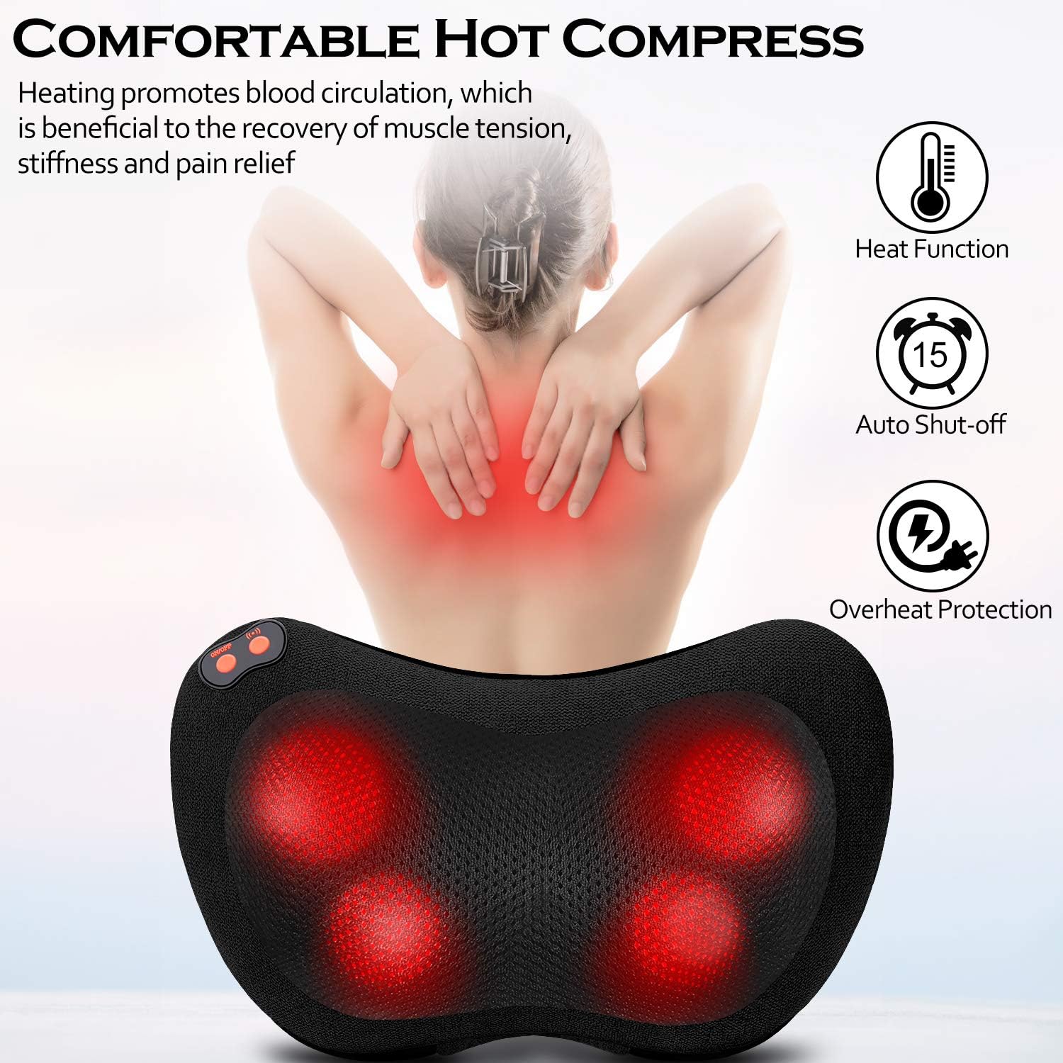 Papillon Back Massager,Shiatsu Neck Massager for Pain Relief,Electric Shoulder Foot Massage Pillow with Heat, Birthday Gifts for Men/Women/Wife/Husband,Deep Tissue Kneading for Waist,Legs,Body Muscle: Health & Personal Care
