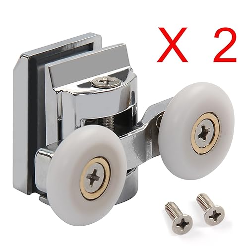 Replacement Shower Door Fixing Wheels in Chrome 2x Top & 2x Bottom