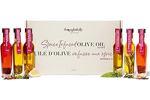 Thoughtfully Gourmet, Spice Infused Olive Oil Gift Set, Premium Extra-Virgin Olive Oil from Spain, Flavors Include Chili, Ros