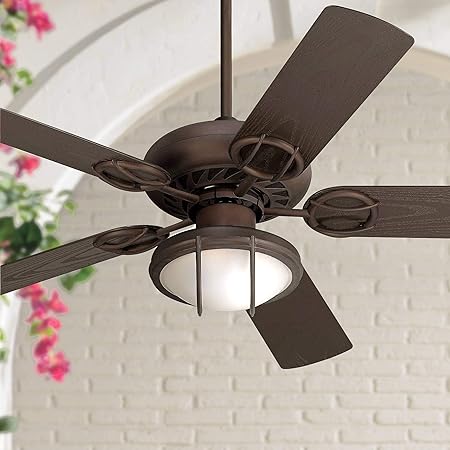52 Orb Outdoor Ceiling Fan With Light Led Oil Rubbed Bronze