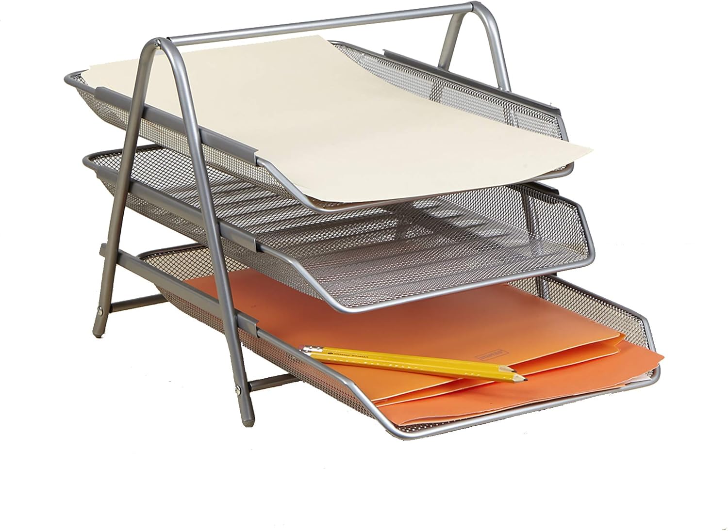 Black Documents Mind Reader Desk Organizer With 3 Sliding Trays For Letters Business Industrial Desk Drawer Organizers